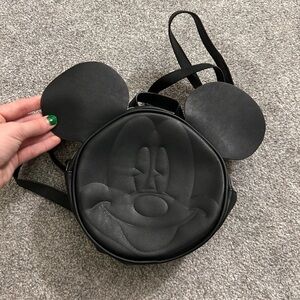 Disney Black Mickey Mouse Round Ear Backpack